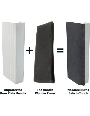 Cubierta de Manija de Puerta Comercial Wonder 10" Neopreno Negro