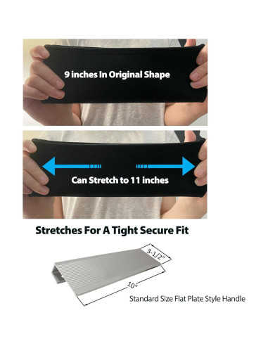 Cubierta de Manija de Puerta Comercial Wonder 10" Neopreno Negro