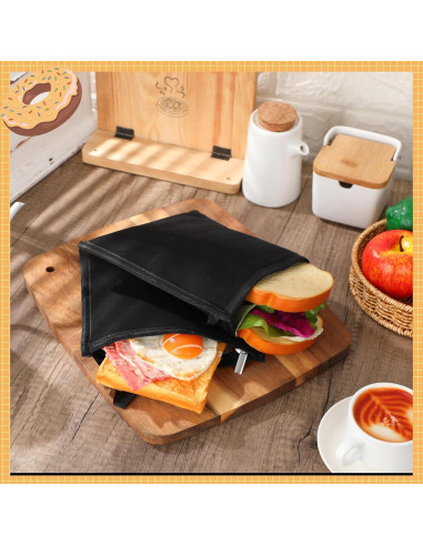 Set de 4 Bolsas de Sándwich Reutilizables Reallnaive 20x20cm