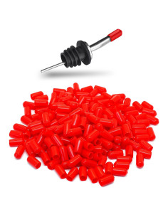 200 Tapas de Válvula de Goma Rojo eispap - 0.7 cm Diámetro