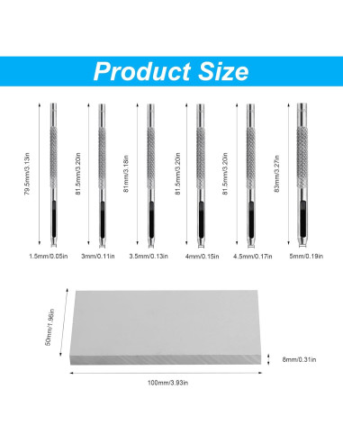 Juego de 9 Piezas de Perforación de Agujeros de Cuero HexinYigjly