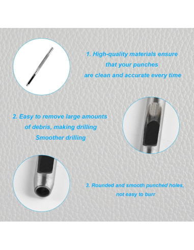 Juego de 9 Piezas de Perforación de Agujeros de Cuero HexinYigjly