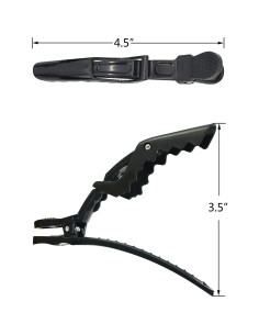 12 Clips de Cabello Profesionales F-BBKO Doble Bisagra Negro 2