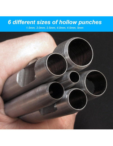 Juego de 9 Piezas de Perforación de Agujeros de Cuero HexinYigjly