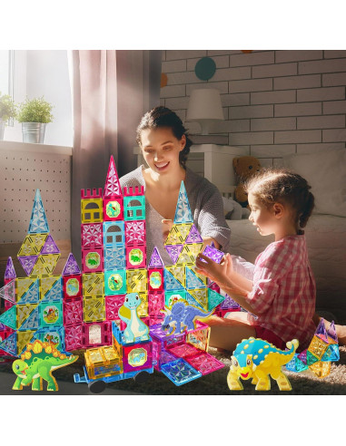 Juego de Bloques Magnéticos Jasonwell 110PCS para Niños 3+