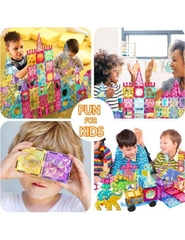 Juego de Bloques Magnéticos Jasonwell 110PCS para Niños 3+