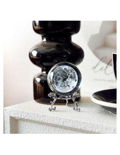 Globo Terráqueo de Cristal K9 60mm con Soporte de Metal JFTOSALE