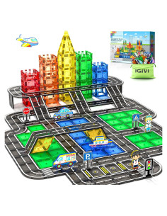 Juego de Pistas Magnéticas 104 PCS IGIVI para Niños 3+ Años