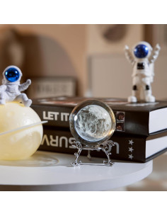 Globo Terráqueo de Cristal K9 60mm con Soporte de Metal JFTOSALE 2