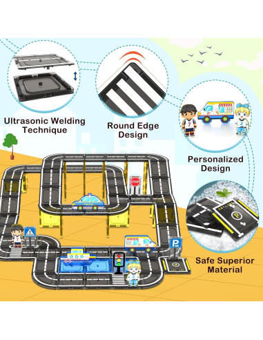 Juego de Pistas Magnéticas 104 PCS IGIVI para Niños 3+ Años
