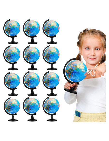 Globo Terráqueo 12 Pcs Meooeck 11.68 cm Educativo Decorativo