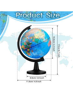 Globo Terráqueo 12 Pcs Meooeck 11.68 cm Educativo Decorativo 2