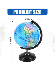 Globo Terráqueo Rotatorio KISEER 15.24 cm para Educación 2