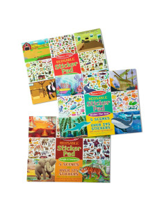 Almohadillas de Calcomanías Reutilizables Melissa & Doug - Selva, Granja y Mar