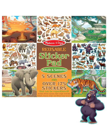 Almohadilla de Calcomanías Reutilizables Melissa & Doug - Selva y Sabana