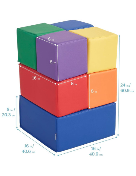 Bloques de Construcción de Espuma ECR4Kids - 7 Piezas Variadas