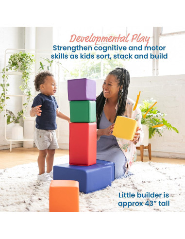 Bloques de Construcción de Espuma ECR4Kids - 7 Piezas Variadas