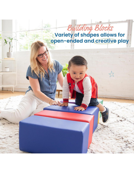 Bloques de Construcción de Espuma ECR4Kids - 7 Piezas Variadas