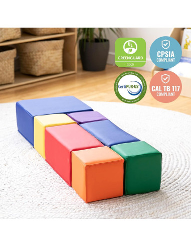 Bloques de Construcción de Espuma ECR4Kids - 7 Piezas Variadas