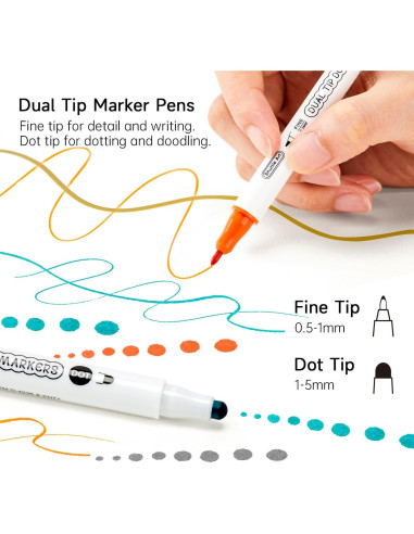 Marcadores de Punta Doble Shuttle Art 18 Colores 0.8mm