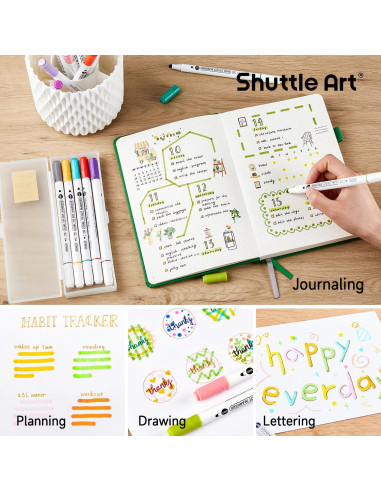 Marcadores de Punta Doble Shuttle Art 18 Colores 0.8mm