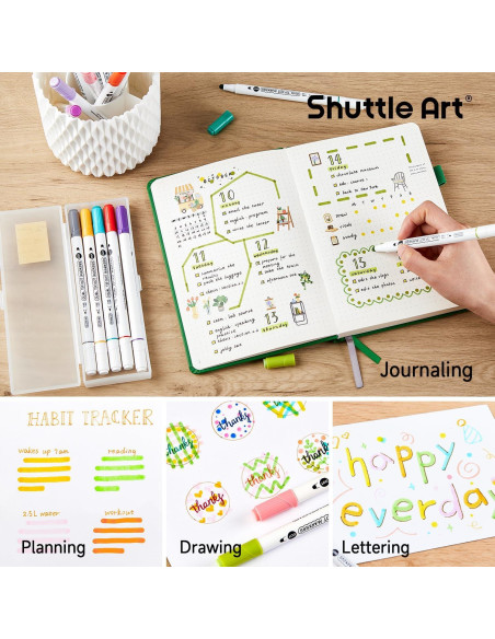 Marcadores de Punta Doble Shuttle Art 18 Colores 0.8mm