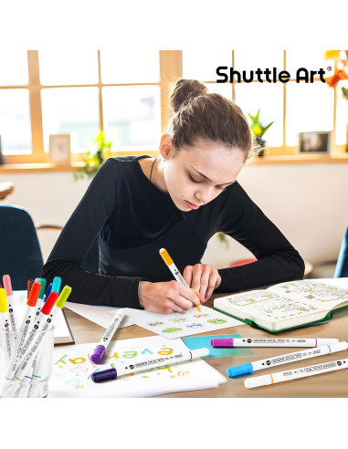 Marcadores de Punta Doble Shuttle Art 18 Colores 0.8mm