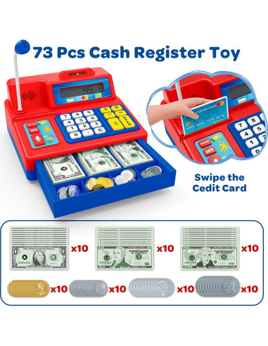 Registradora de Juguete Shantou - 73 Piezas, Matemáticas 3-12 Años