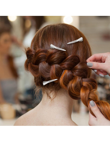 Paquete de 100 Clips de Pin Curl SBYURE 4.5 cm Metal Plateado