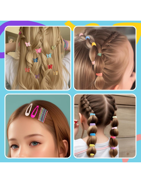 Juego de Accesorios para el Cabello Teenitor - 1250 Bandas y Pinzas