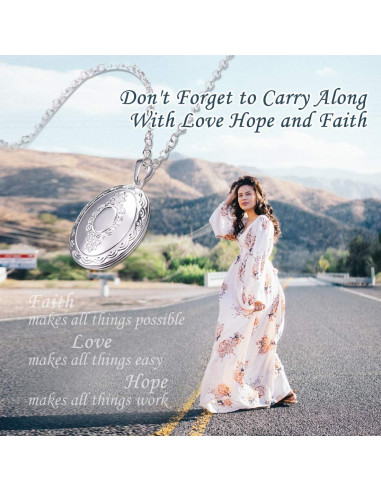 Collar Personalizado U7 con Locket Ovalado 50.8 cm Plata