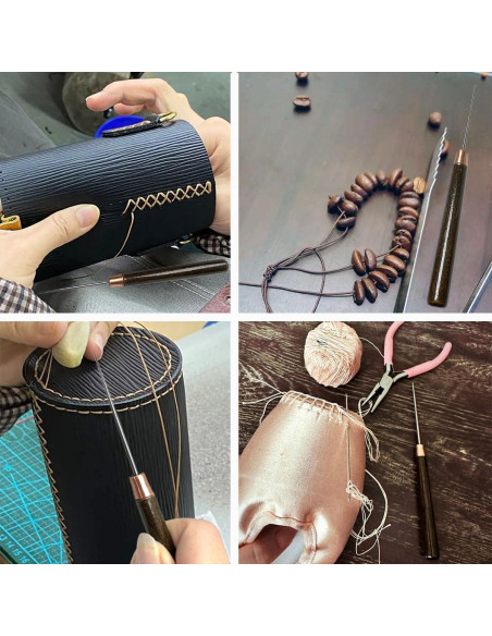 Conjunto de 2 Punzones de Cuero Triwenve con Mango de Madera