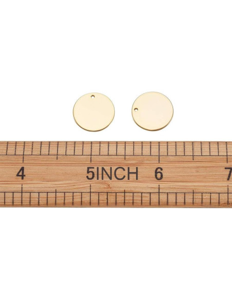 KISSITTY 50 Piezas Etiquetas de Metal Redondas 16mm Doradas