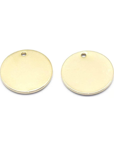 KISSITTY 50 Piezas Etiquetas de Metal Redondas 16mm Doradas