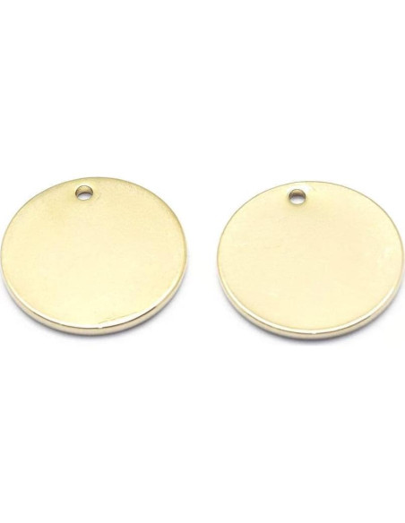 KISSITTY 50 Piezas Etiquetas de Metal Redondas 16mm Doradas