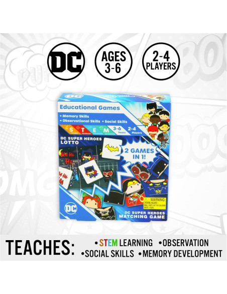 Juego de Cartas de Emparejamiento DC Comics para Niños 3-6 Años