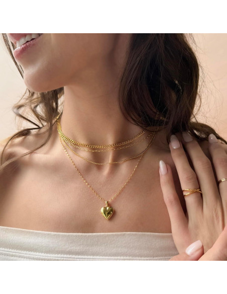Collar Locket Corazón HONEYCAT Oro 18k Ajustable 45-53cm