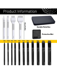 Punzonadora de Cuero MORFEN 17 Piezas 4mm para Costura 2