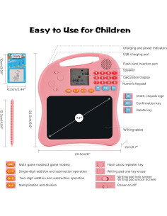 Juguete Educativo ANTUMKDS Tableta de Aprendizaje Rosa 3 en 1 2