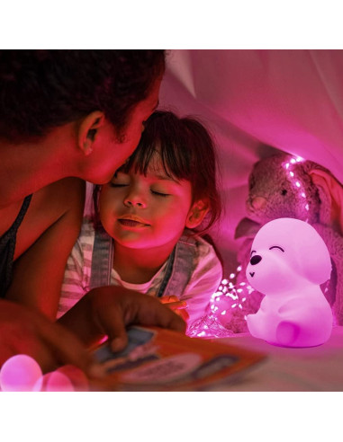 Luz Nocturna AULTRA Perro Recargable USB 16 Colores 11x12 cm