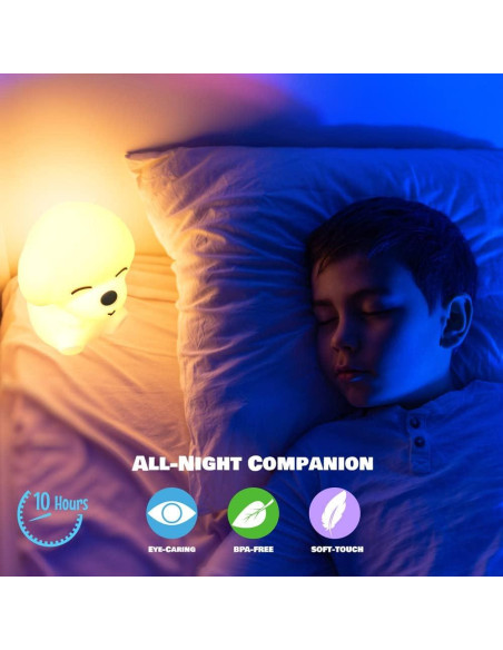 Luz Nocturna AULTRA Perro Recargable USB 16 Colores 11x12 cm