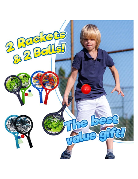 Juego de Pelotas de Raqueta Marvel Pantera Negra - 2 Raquetas