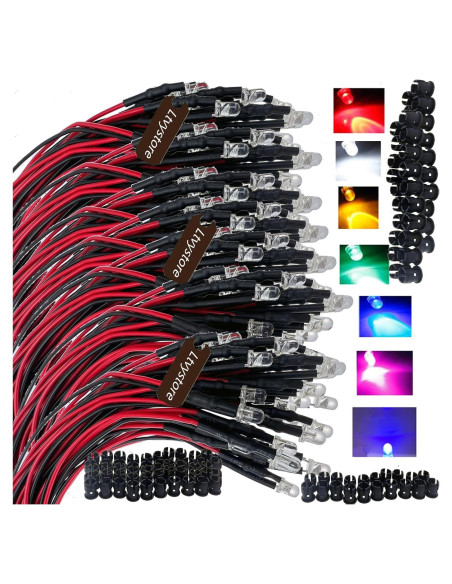 Kit 210 Pcs Diodos LED 3MM Pre Cableados 12V Ltvystore