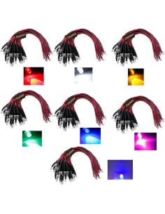 Kit 210 Pcs Diodos LED 3MM Pre Cableados 12V Ltvystore 2