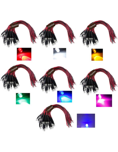 Kit 210 Pcs Diodos LED 3MM Pre Cableados 12V Ltvystore