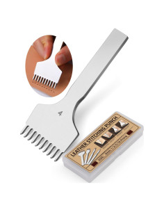 Punzonadora de Cuero FOUSNOW 4mm con 10 Puntas para DIY