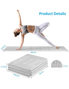 Esterilla de Yoga Plegable RUILIXIN Antideslizante 172.7x61cm 2