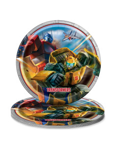 Platos de Papel Desechables Transformers 23 cm - 8 Pcs