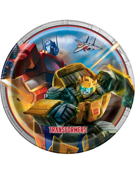 Platos de Papel Desechables Transformers 23 cm - 8 Pcs