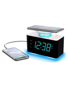 Reloj Despertador Emerson ER100401 con Cargador Inalámbrico 15W